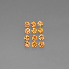 캐럿 천연 오렌지 스페사르타이트 가넷 보석, 라운드 컷, 2.77 mm, VVS-VS