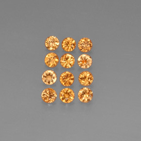 캐럿 천연 오렌지 스페사르타이트 가넷 보석, 라운드 컷, 2.77 mm, VVS-VS