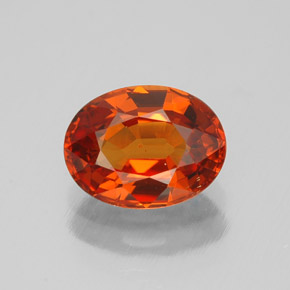1.80캐럿 천연 레드 오렌지 스페사르타이트 가넷, 타원형 컷, 8.1×6.1 mm, VVS-VS