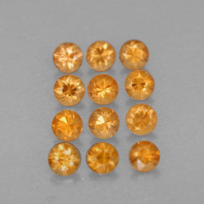 캐럿 천연 오렌지 스페사르타이트 가넷 보석, 라운드 컷, 2.75 mm, VVS-VS