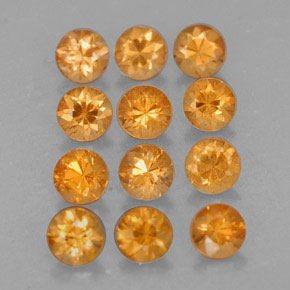 캐럿 천연 오렌지 스페사르타이트 가넷 보석, 라운드 컷, 2.75 mm, VVS-VS
