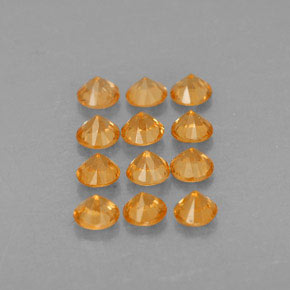 캐럿 천연 오렌지 스페사르타이트 가넷 보석, 라운드 컷, 2.75 mm, VVS-VS