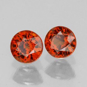 캐럿 천연 레드 오렌지 스페사르타이트 가넷 보석, 라운드 컷, 5.27 mm, VVS-VS