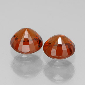 캐럿 천연 레드 오렌지 스페사르타이트 가넷 보석, 라운드 컷, 5.27 mm, VVS-VS
