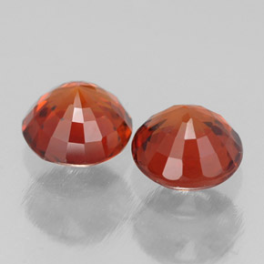 캐럿 천연 레드 오렌지 스페사르타이트 가넷 보석, 라운드 컷, 5.27 mm, VVS-VS