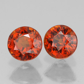 캐럿 천연 레드 오렌지 스페사르타이트 가넷 보석, 라운드 컷, 5.13 mm, VVS-VS