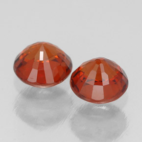 캐럿 천연 레드 오렌지 스페사르타이트 가넷 보석, 라운드 컷, 5.13 mm, VVS-VS
