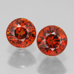 캐럿 천연 레드 오렌지 스페사르타이트 가넷 보석, 라운드 컷, 5.17 mm, VVS-VS