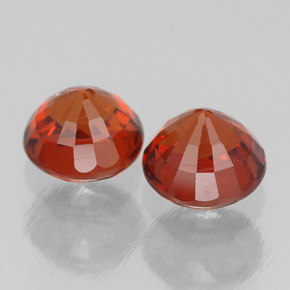 캐럿 천연 레드 오렌지 스페사르타이트 가넷 보석, 라운드 컷, 5.17 mm, VVS-VS