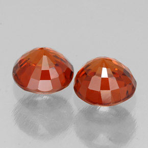 캐럿 천연 레드 오렌지 스페사르타이트 가넷 보석, 라운드 컷, 5.29 mm, VVS-VS