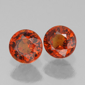 캐럿 천연 레드 오렌지 스페사르타이트 가넷 보석, 라운드 컷, 5.11 mm, VVS-VS