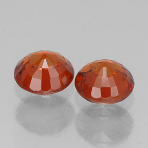캐럿 천연 레드 오렌지 스페사르타이트 가넷 보석, 라운드 컷, 5.11 mm, VVS-VS