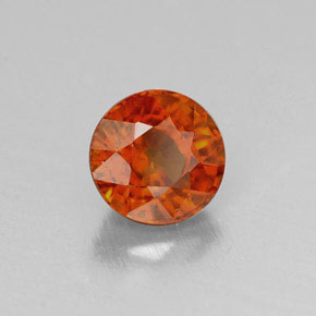 0.84캐럿 천연 레드 오렌지 스페사르타이트 가넷, 라운드 컷, 5.12 mm, VVS-VS