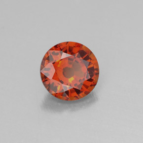0.69캐럿 천연 레드 오렌지 스페사르타이트 가넷, 라운드 컷, 5.19 mm, VVS-VS