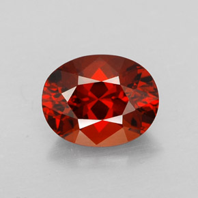 2.01캐럿 천연 오렌지 레드 스페사르타이트 가넷, 타원형 컷, 8.1×6.4 mm, VVS-VS
