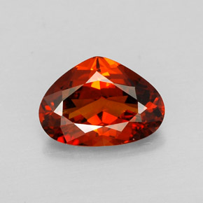 1.91캐럿 천연 오렌지 레드 스페사르타이트 가넷, 배 모양, 9.3×6.7 mm, VVS-VS