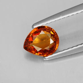 0.90캐럿 천연 오렌지 스페사르타이트 가넷, 배 모양, 6.5×5.5 mm, VS