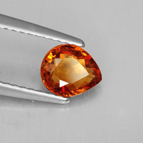 0.90캐럿 천연 오렌지 스페사르타이트 가넷, 배 모양, 6.5×5.5 mm, VS