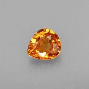 0.74캐럿 천연 만다린 오렌지 스페사르타이트 가넷, 배 모양, 5.9×5.4 mm, VS