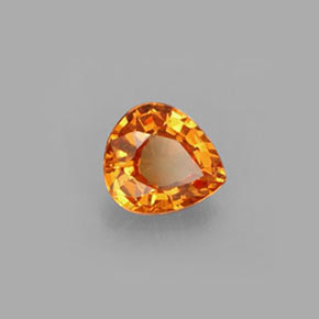 0.74캐럿 천연 만다린 오렌지 스페사르타이트 가넷, 배 모양, 5.9×5.4 mm, VS