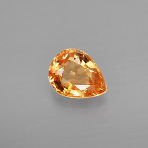 0.80캐럿 천연 만다린 오렌지 스페사르타이트 가넷, 배 모양, 6.2×4.9 mm, VS