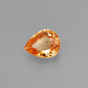 0.80캐럿 천연 만다린 오렌지 스페사르타이트 가넷, 배 모양, 6.2×4.9 mm, VS