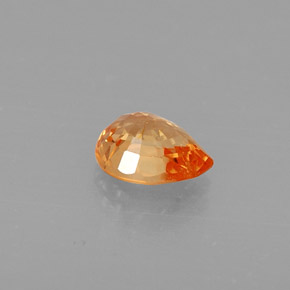 0.80캐럿 천연 만다린 오렌지 스페사르타이트 가넷, 배 모양, 6.2×4.9 mm, VS