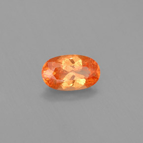 0.64캐럿 천연 만다린 오렌지 스페사르타이트 가넷, 타원형 컷, 6.4×3.9 mm, VS-SI
