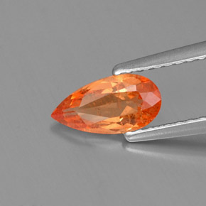 0.91캐럿 천연 만다린 오렌지 스페사르타이트 가넷, 배 모양, 8.5×4.4 mm, VS-SI