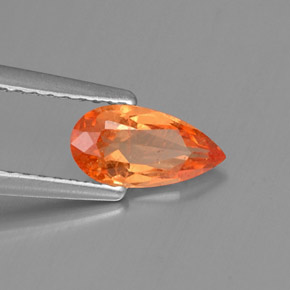0.91캐럿 천연 만다린 오렌지 스페사르타이트 가넷, 배 모양, 8.5×4.4 mm, VS-SI
