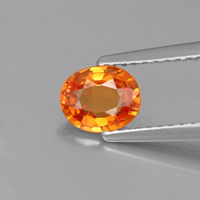 0.91캐럿 천연 만다린 오렌지 스페사르타이트 가넷, 타원형 컷, 6.3×5.2 mm, VVS-VS