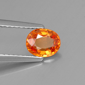 0.91캐럿 천연 만다린 오렌지 스페사르타이트 가넷, 타원형 컷, 6.3×5.2 mm, VVS-VS