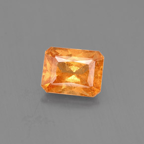 1.13캐럿 천연 오렌지 스페사르타이트 가넷, 에메랄드 컷, 6.3×4.9 mm, VS-SI