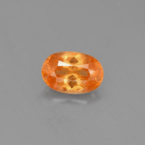 0.81캐럿 천연 오렌지 스페사르타이트 가넷, 타원형 컷, 6.5×4.4 mm, VS-SI