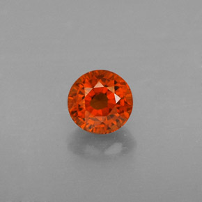 0.73캐럿 천연 만다린 오렌지 스페사르타이트 가넷, 라운드 컷, 4.84 mm, VVS