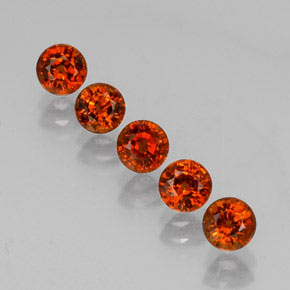캐럿 천연 만다린 오렌지 스페사르타이트 가넷 보석, 라운드 컷, 4.48 mm, VS