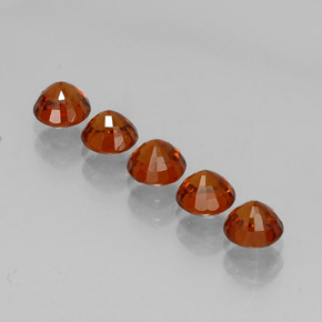 캐럿 천연 만다린 오렌지 스페사르타이트 가넷 보석, 라운드 컷, 4.48 mm, VS