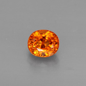 0.84캐럿 천연 만다린 오렌지 스페사르타이트 가넷, 타원형 컷, 5.3×4.6 mm, VVS-VS