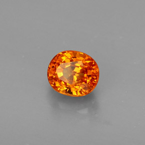 0.84캐럿 천연 만다린 오렌지 스페사르타이트 가넷, 타원형 컷, 5.3×4.6 mm, VVS-VS