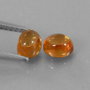 캐럿 천연 만다린 오렌지 스페사르타이트 가넷 보석, 투명한, 5.3×4.3 mm, 투명/반투명