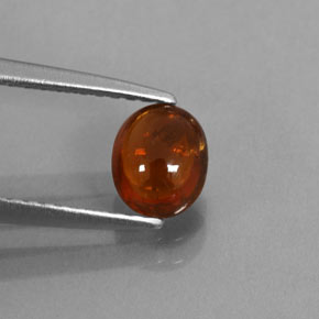 0.86캐럿 천연 딥 오렌지 스페사르타이트 가넷, 투명한, 6.2×5.1 mm, 투명/반투명