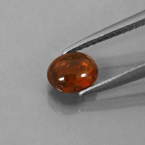 0.86캐럿 천연 딥 오렌지 스페사르타이트 가넷, 투명한, 6.2×5.1 mm, 투명/반투명