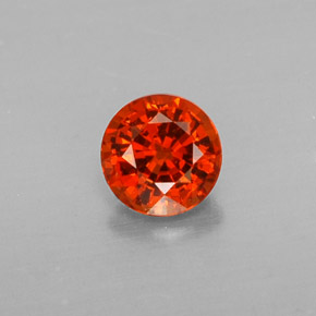 0.51캐럿 천연 레드 오렌지 스페사르타이트 가넷, 라운드 컷, 4.55 mm, VVS-VS