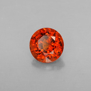 0.51캐럿 천연 레드 오렌지 스페사르타이트 가넷, 라운드 컷, 4.55 mm, VVS-VS