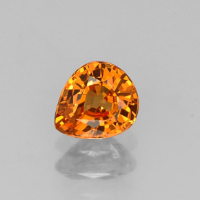 0.72캐럿 천연 만다린 오렌지 스페사르타이트 가넷, 배 모양, 5.7×4.9 mm, VVS