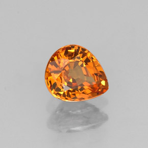 0.72캐럿 천연 만다린 오렌지 스페사르타이트 가넷, 배 모양, 5.7×4.9 mm, VVS