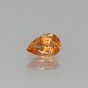 0.64캐럿 천연 만다린 오렌지 스페사르타이트 가넷, 배 모양, 6.6×4.3 mm, SI
