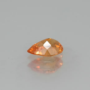 0.64캐럿 천연 만다린 오렌지 스페사르타이트 가넷, 배 모양, 6.6×4.3 mm, SI
