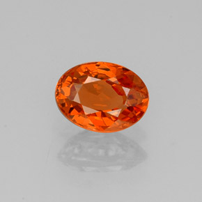 0.92캐럿 천연 오렌지 스페사르타이트 가넷, 타원형 컷, 6.4×4.8 mm, VS