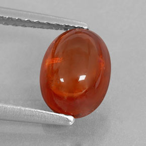 2.48캐럿 천연 레드 오렌지 스페사르타이트 가넷, 투명한, 8.6×6.4 mm, 투명/반투명